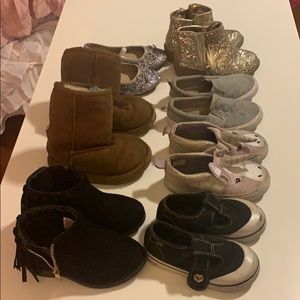 Lot of winter toddler shoes. Uggs boots vans